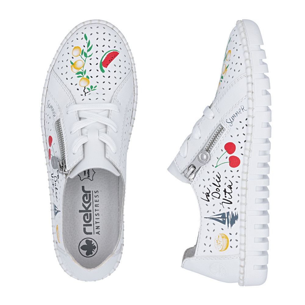 detail Dámské polobotky RIEKER M2310-80 bílá S6