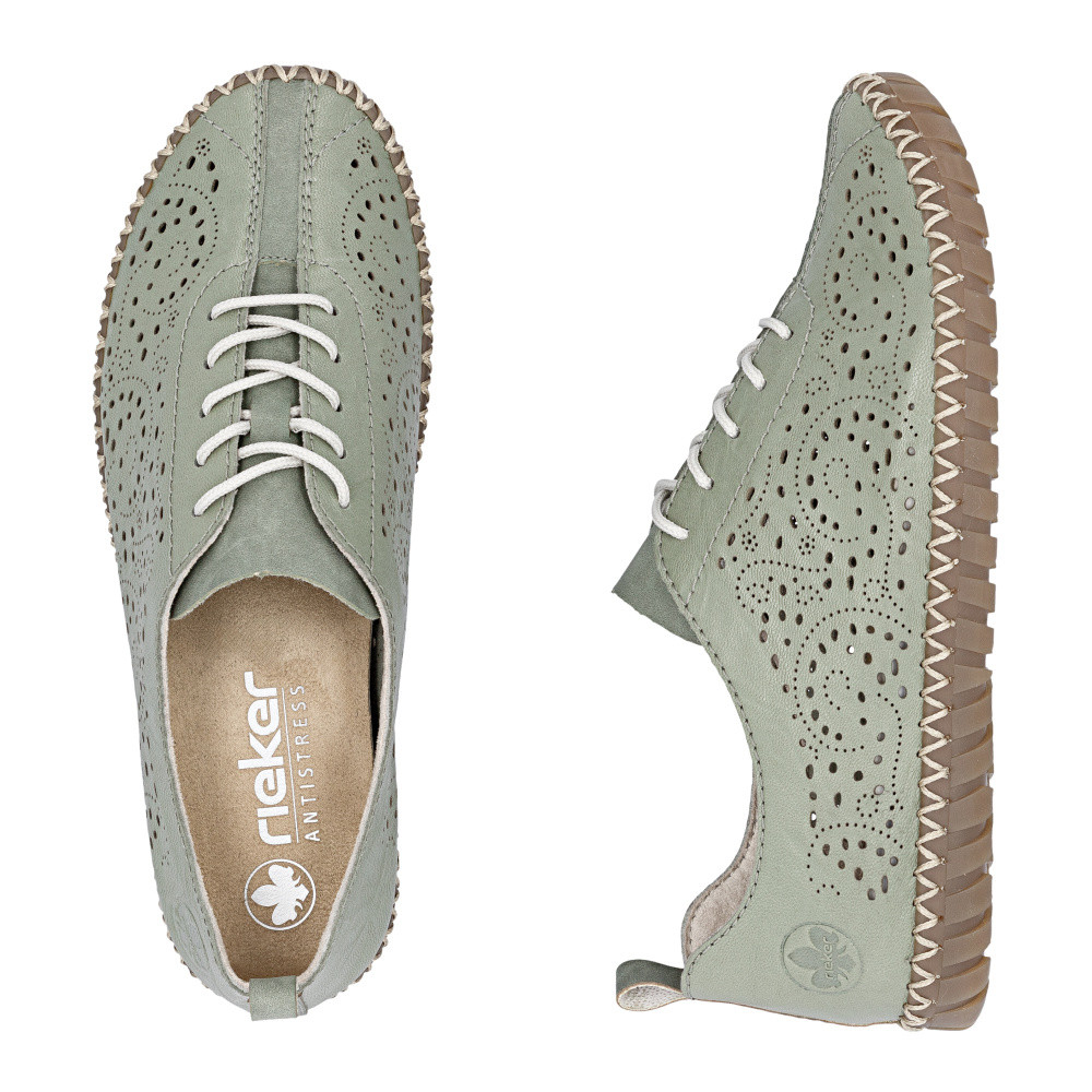 detail Dámské polobotky RIEKER M2802-52 zelená S6