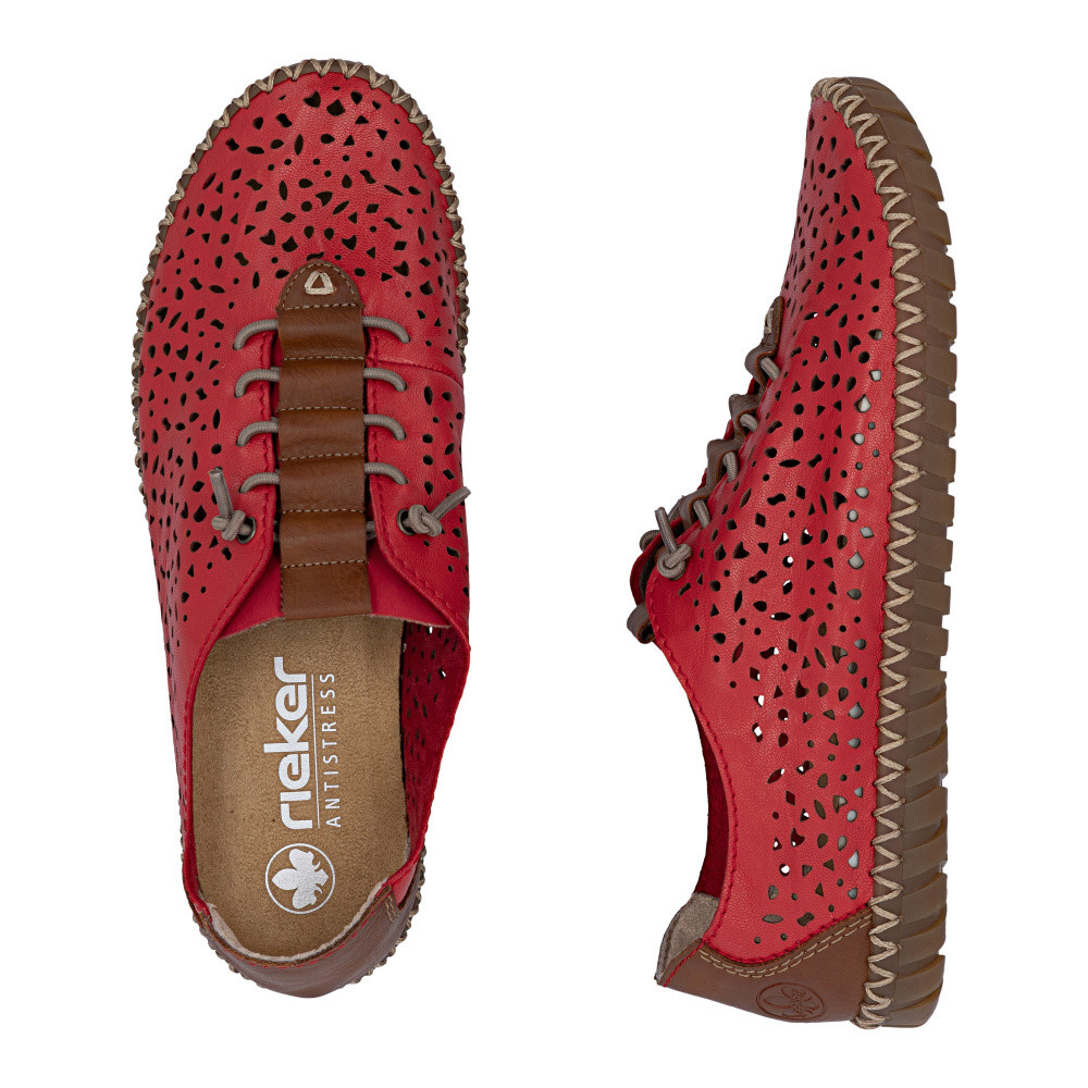 detail Dámské polobotky RIEKER M2856-33 červená S6