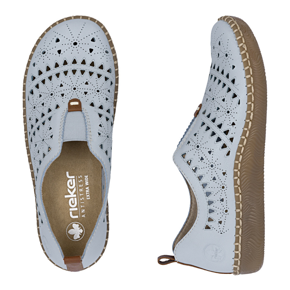 detail Dámské mokasíny RIEKER N2452-10 modrá S6