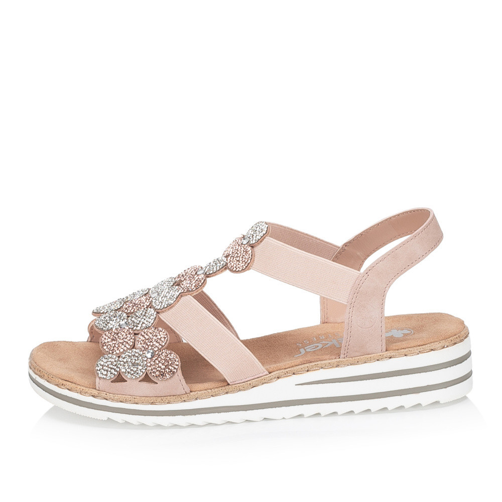 detail Dámské sandály RIEKER V0613-90 růžová S6