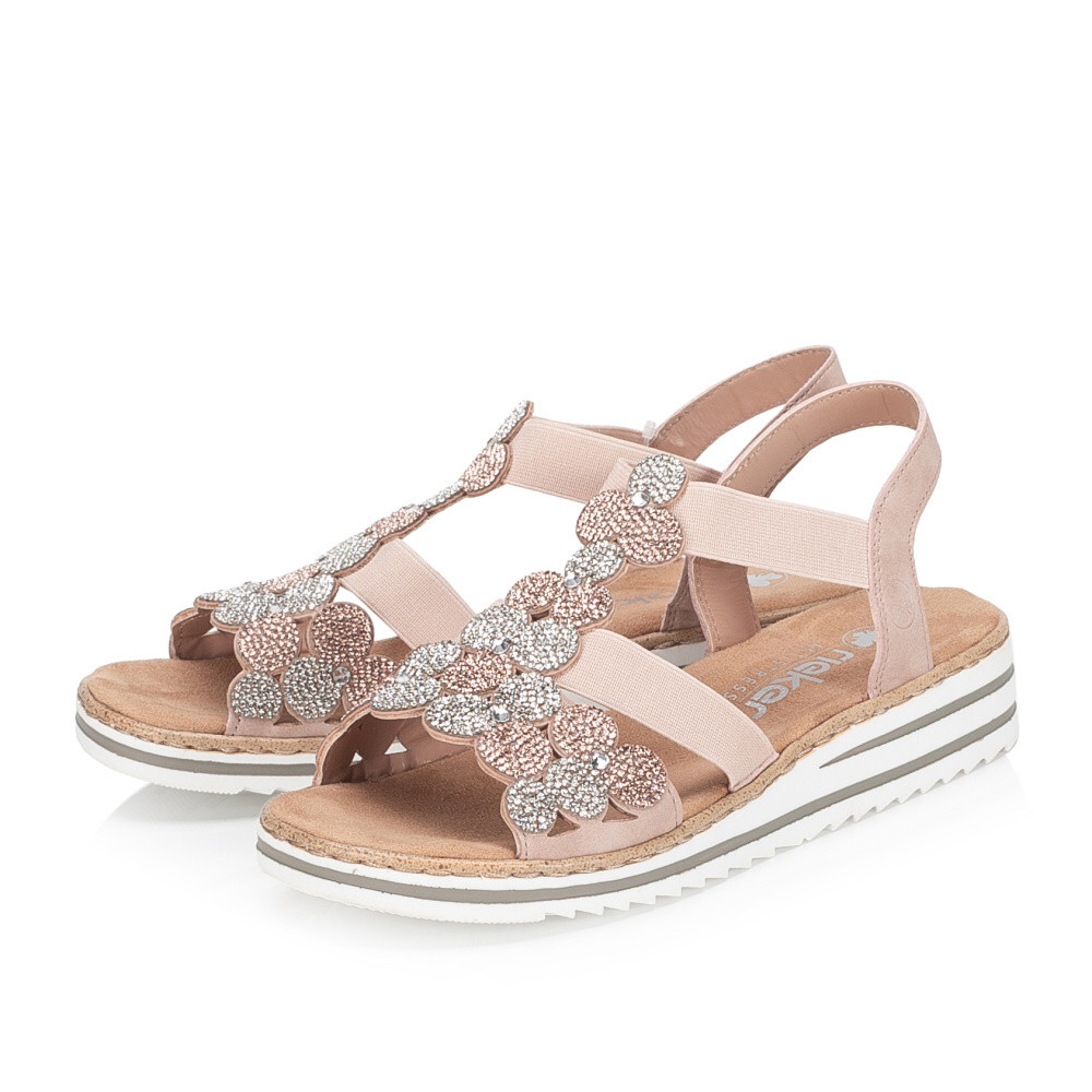 detail Dámské sandály RIEKER V0613-90 růžová S6