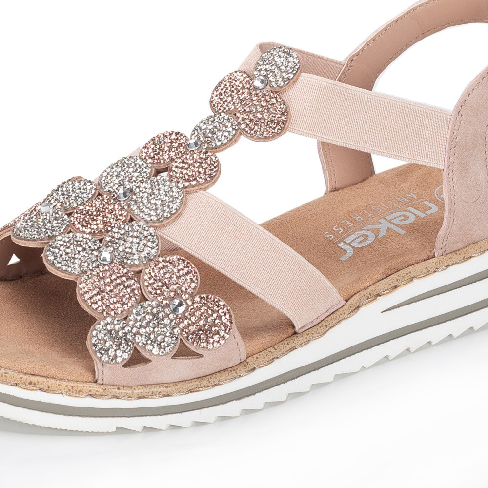 detail Dámské sandály RIEKER V0613-90 růžová S6