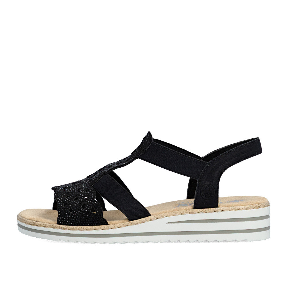 detail Dámské sandály RIEKER V0646-00 černá S6