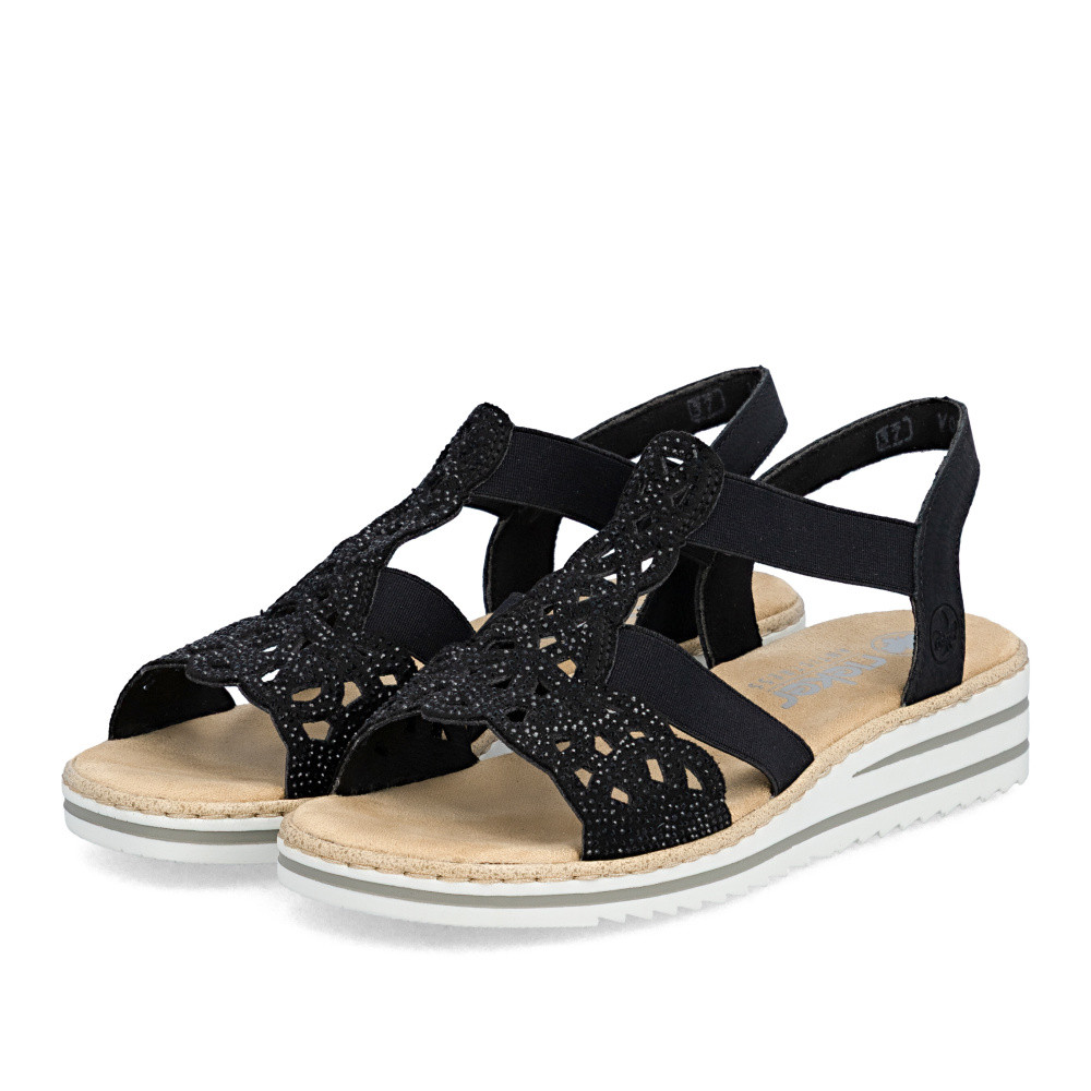 detail Dámské sandály RIEKER V0646-00 černá S6