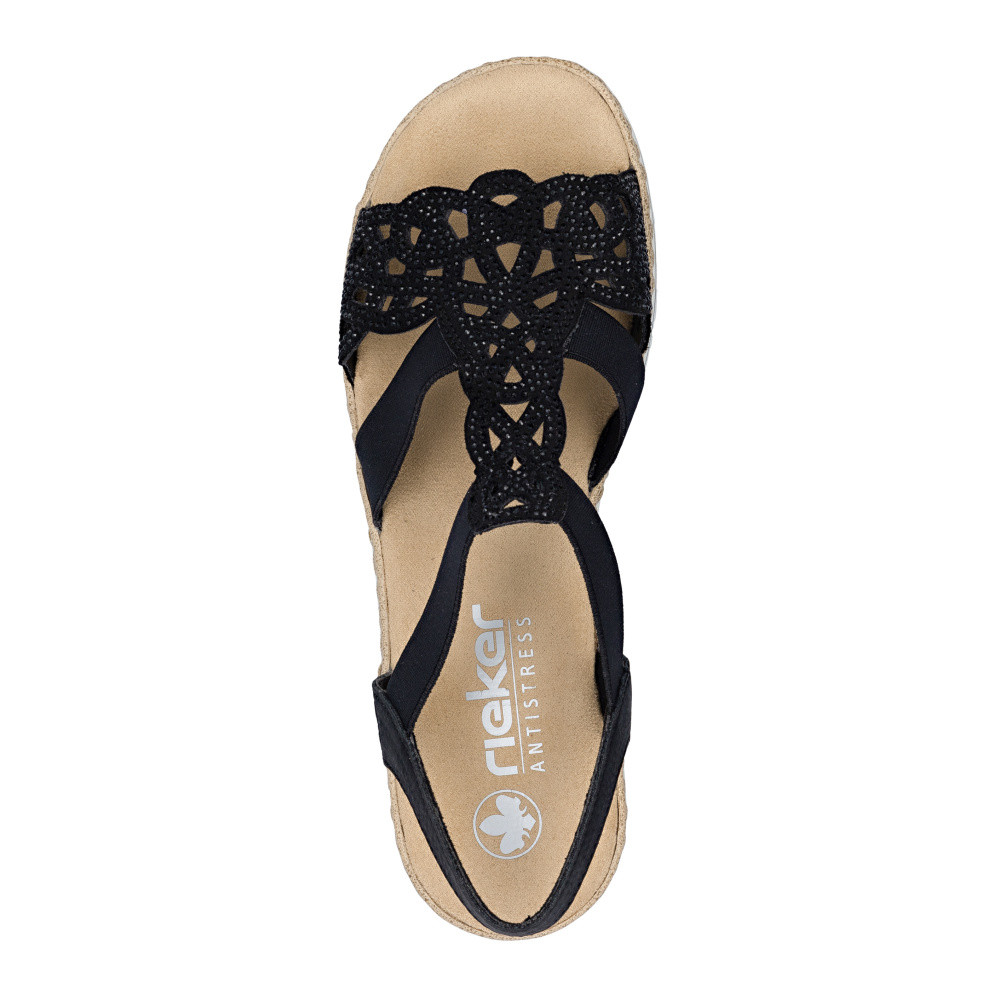 detail Dámské sandály RIEKER V0646-00 černá S6