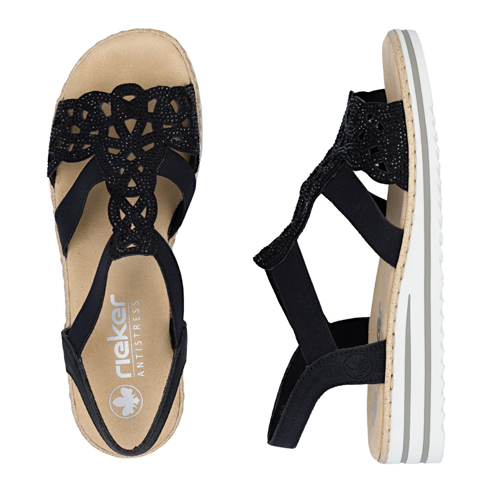 detail Dámské sandály RIEKER V0646-00 černá S6