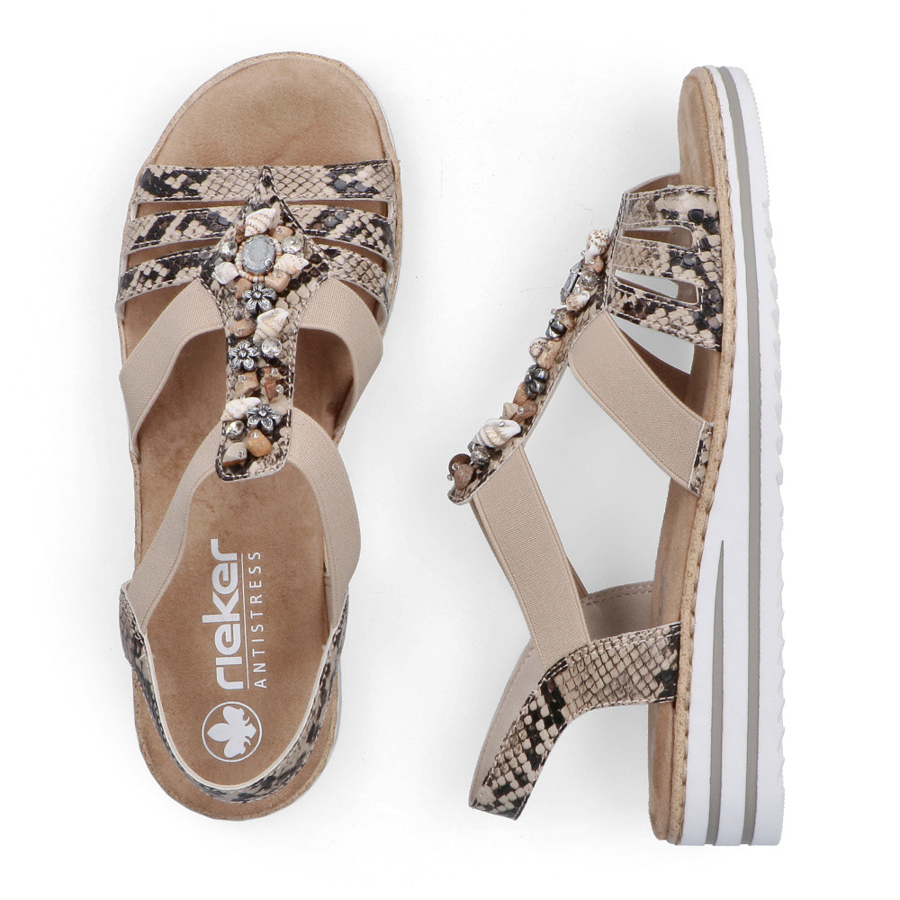 detail Dámské sandály RIEKER V0649-20 béžová S6