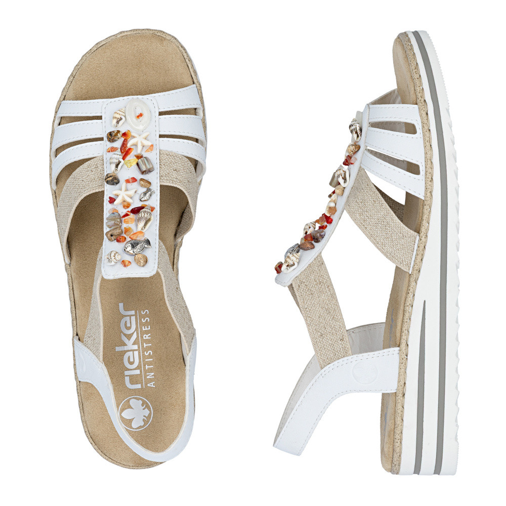 detail Dámské sandály RIEKER V0656-80 bílá S6