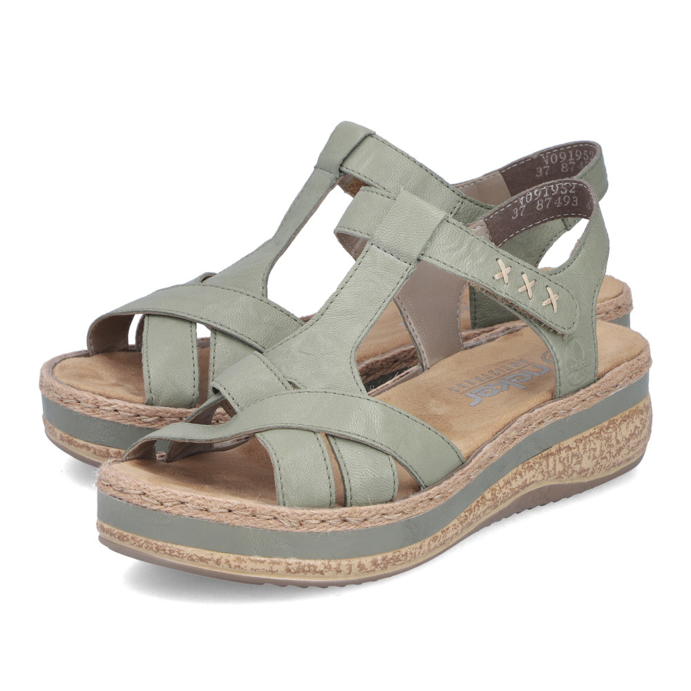 detail Dámské sandály RIEKER V0919-52 zelená S6