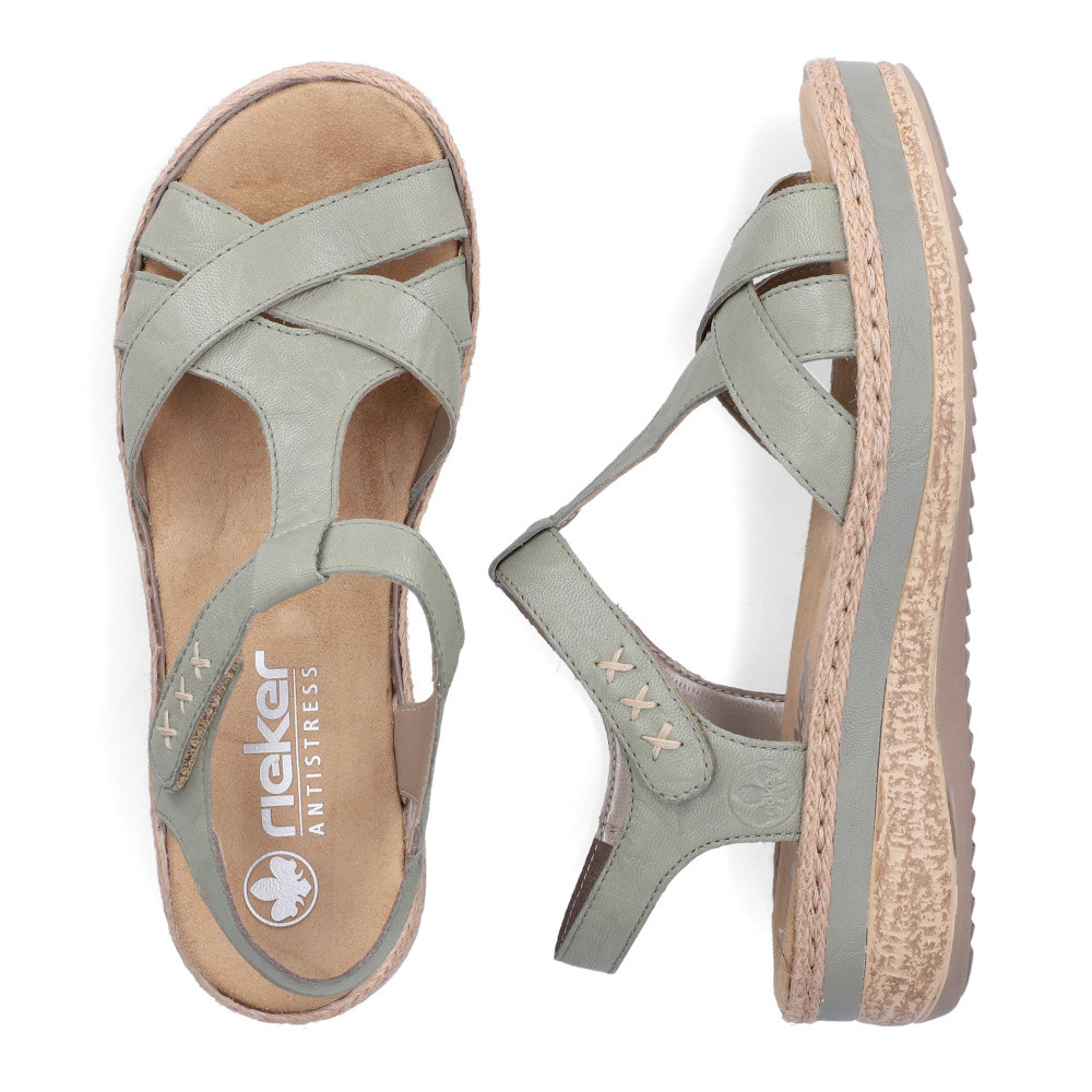 detail Dámské sandály RIEKER V0919-52 zelená S6