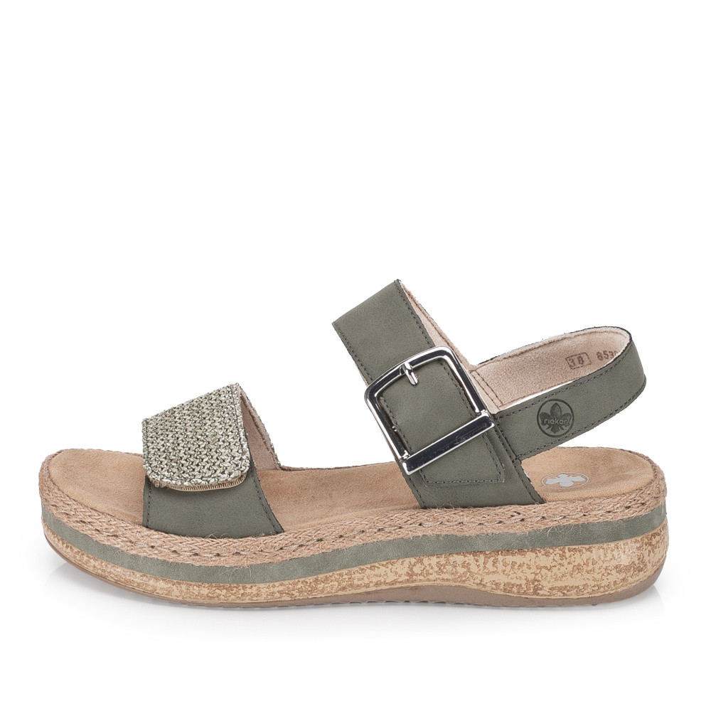 detail Dámské sandály RIEKER V0951-54 zelená S6