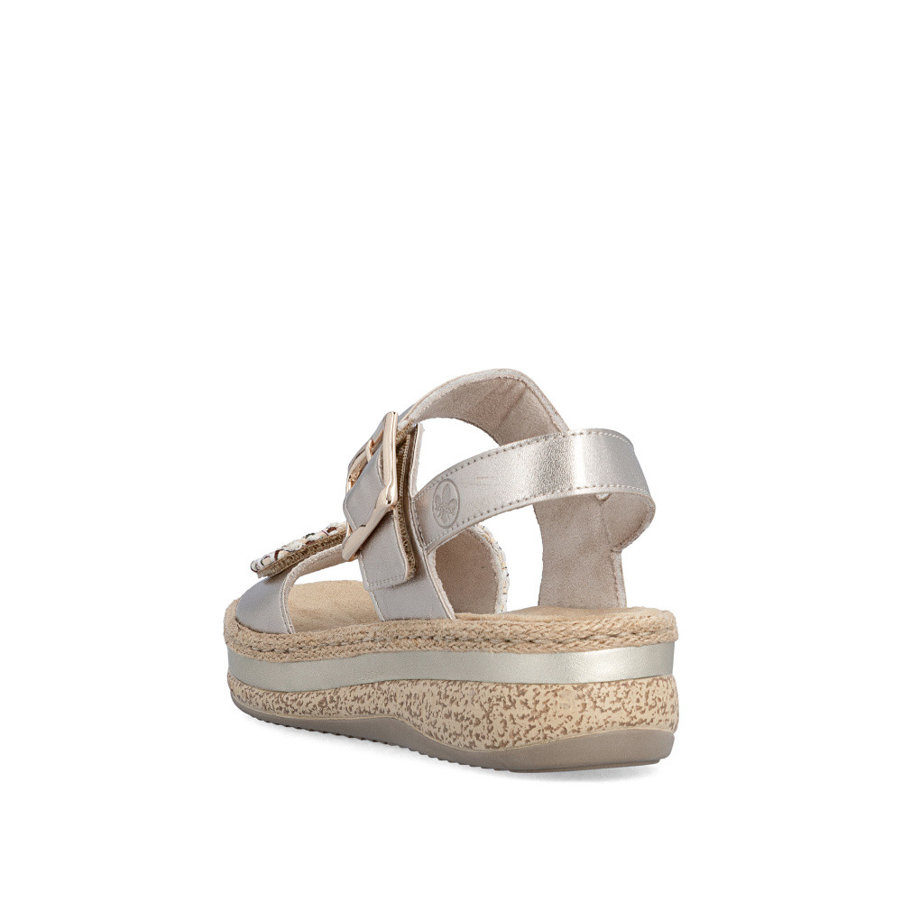 detail Dámské sandály RIEKER V0951-90 zlatá S6