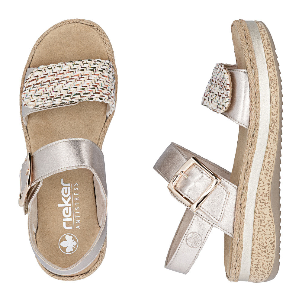 detail Dámské sandály RIEKER V0951-90 zlatá S6