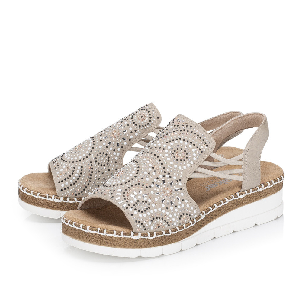 detail Dámské sandály RIEKER V1246-62 béžová S6