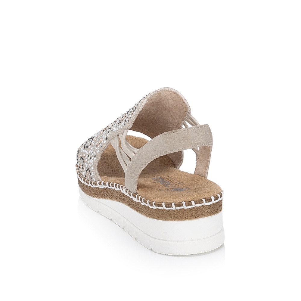 detail Dámské sandály RIEKER V1246-62 béžová S6