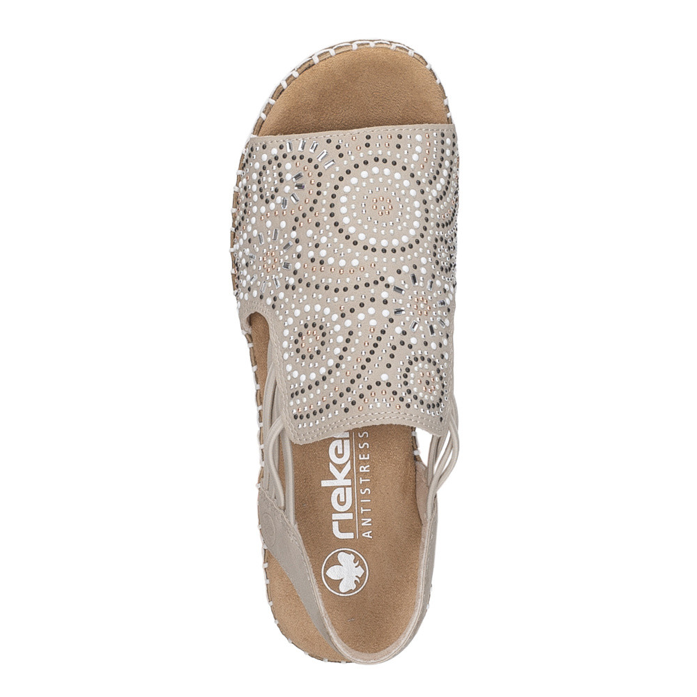 detail Dámské sandály RIEKER V1246-62 béžová S6