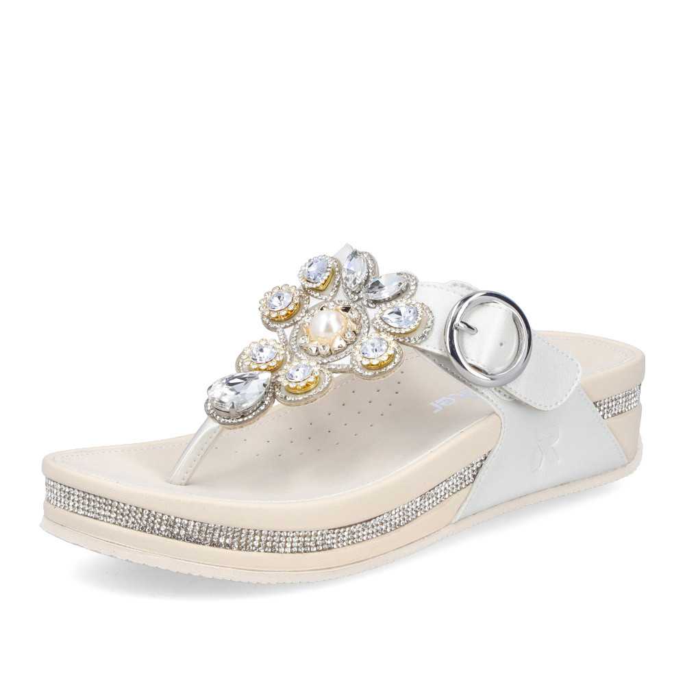 detail Dámské žabky RIEKER V1461-90 stříbrná S6