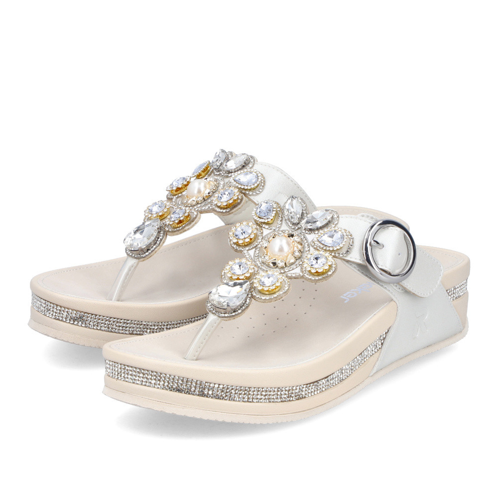 detail Dámské žabky RIEKER V1461-90 stříbrná S6