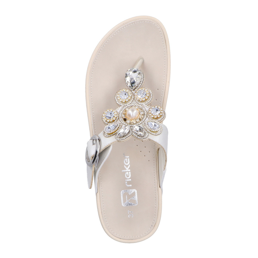 detail Dámské žabky RIEKER V1461-90 stříbrná S6