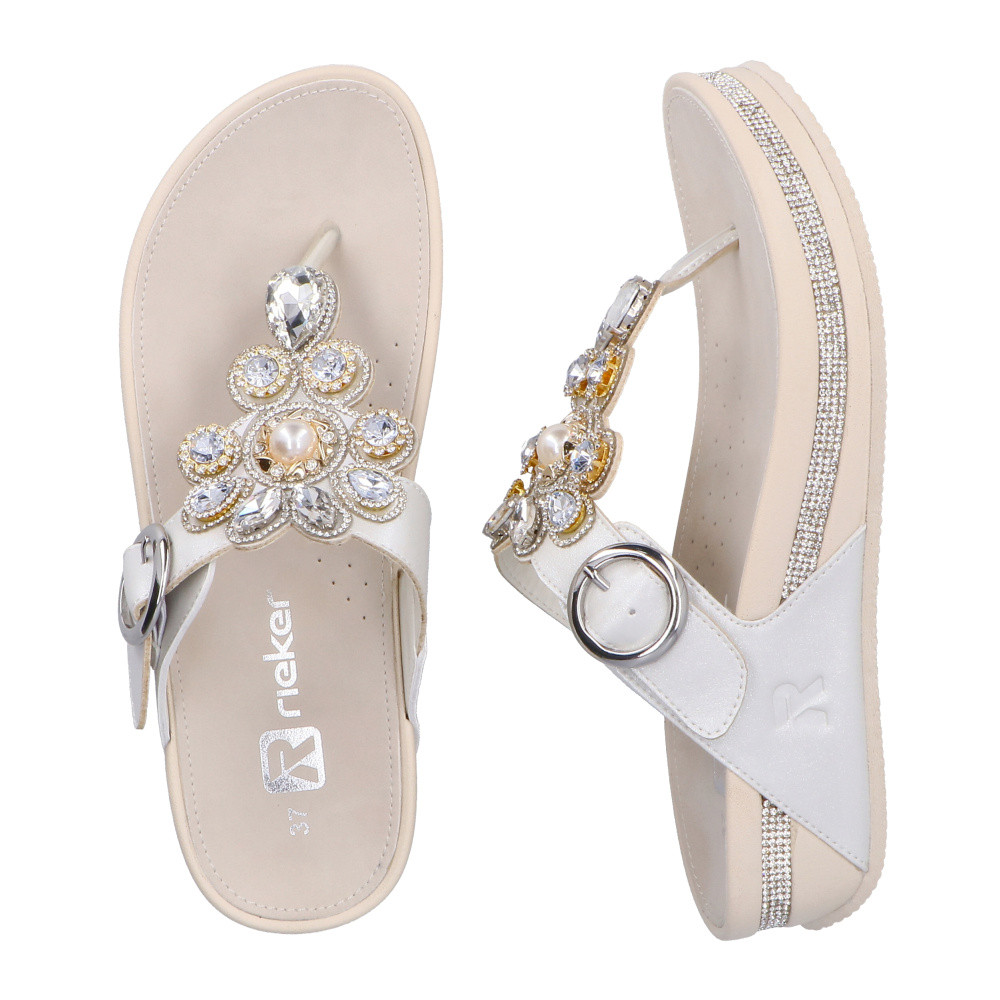 detail Dámské žabky RIEKER V1461-90 stříbrná S6