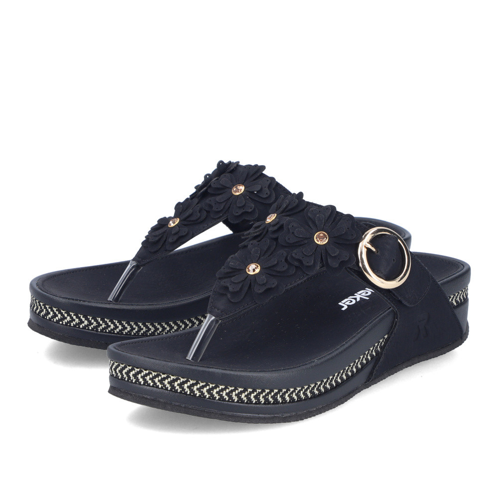 detail Dámské žabky RIEKER V1466-00   BLACK   F/S6