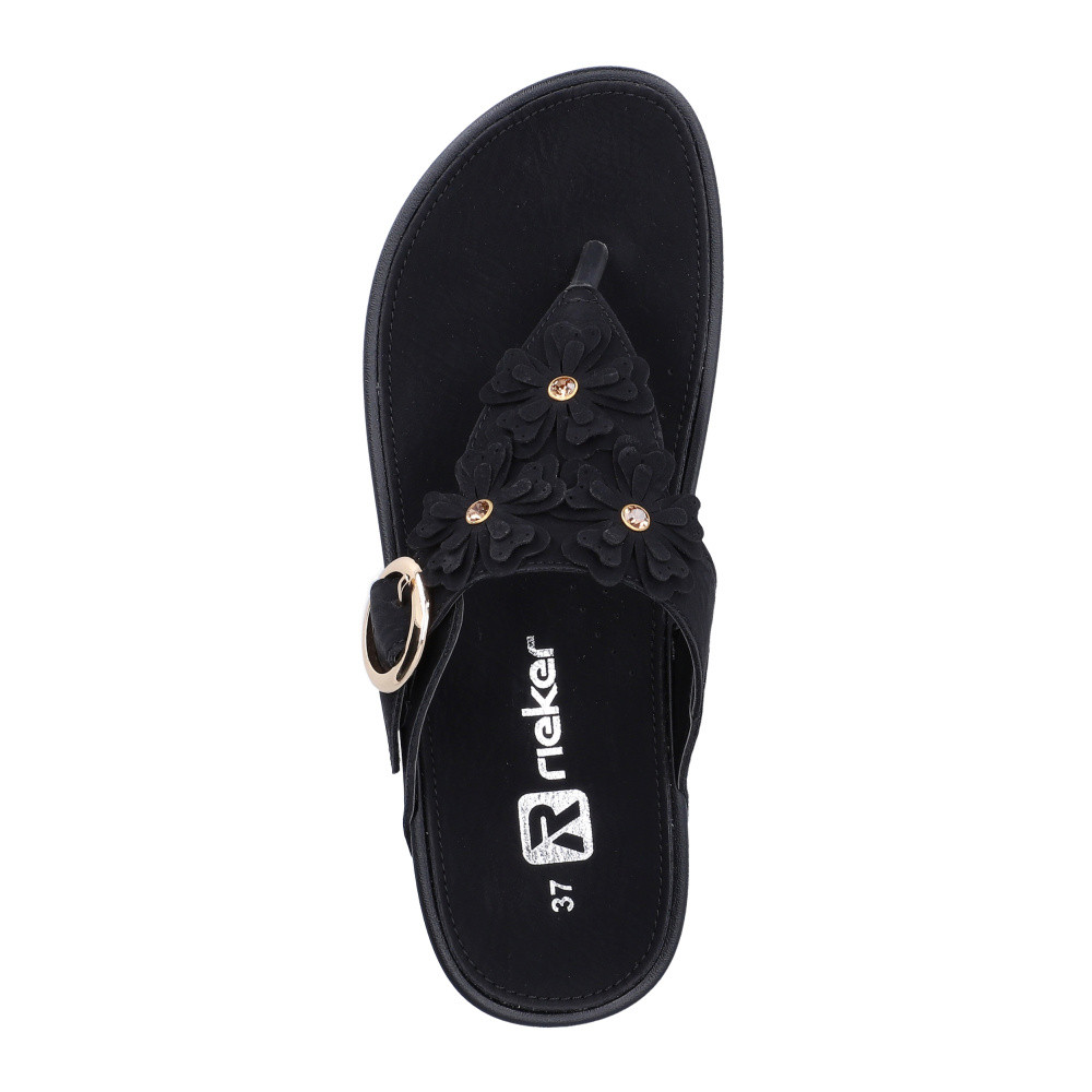 detail Dámské žabky RIEKER V1466-00   BLACK   F/S6