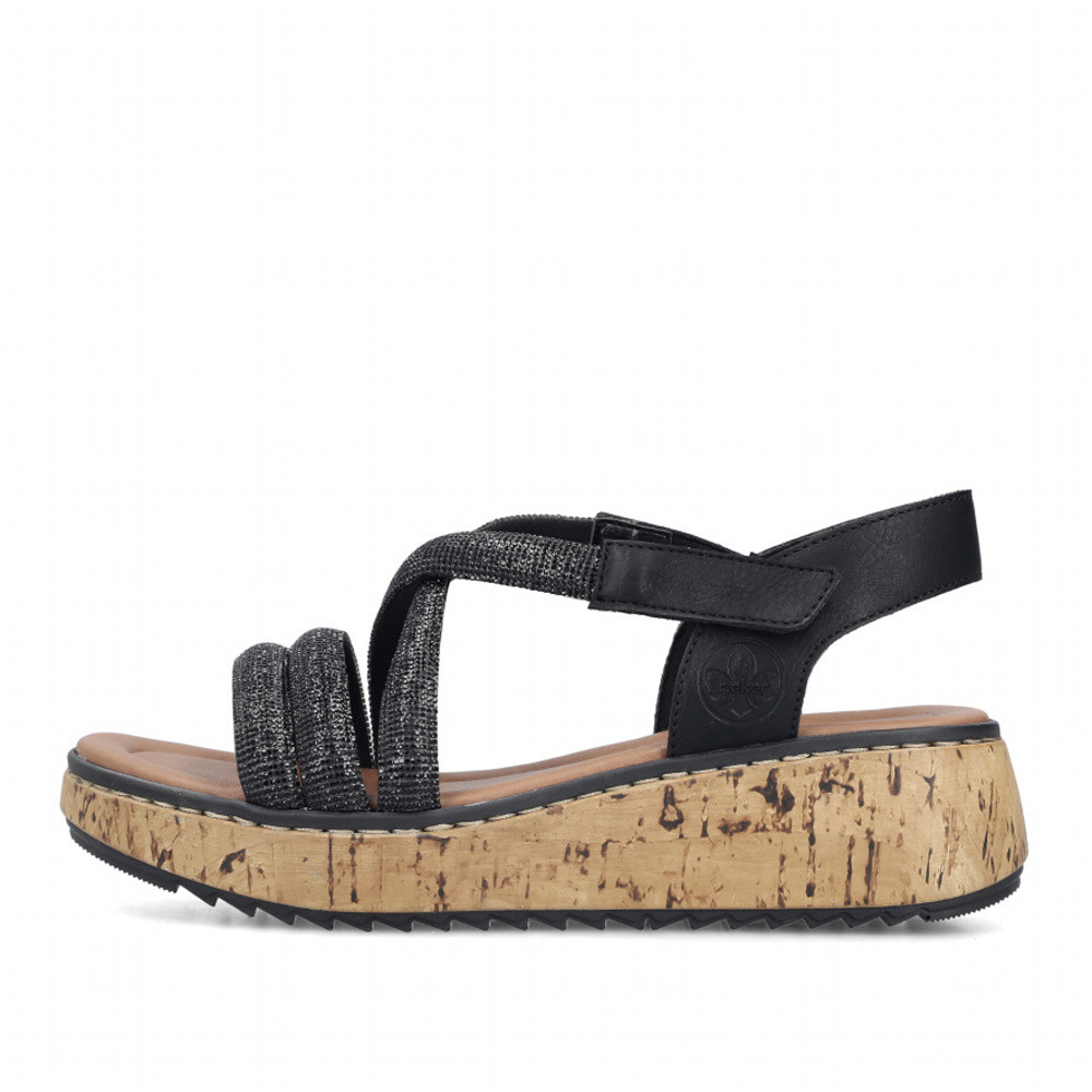 detail Dámské sandály RIEKER V1762-00 černá S6