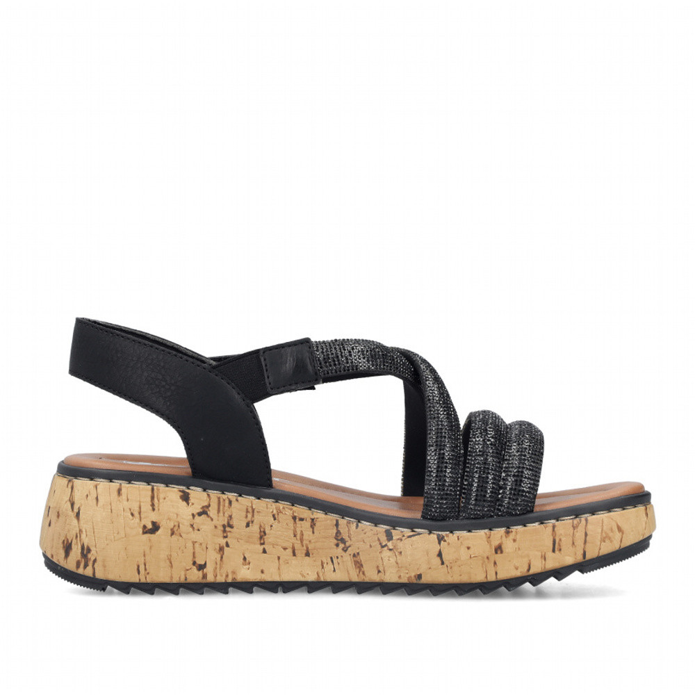 detail Dámské sandály RIEKER V1762-00 černá S6