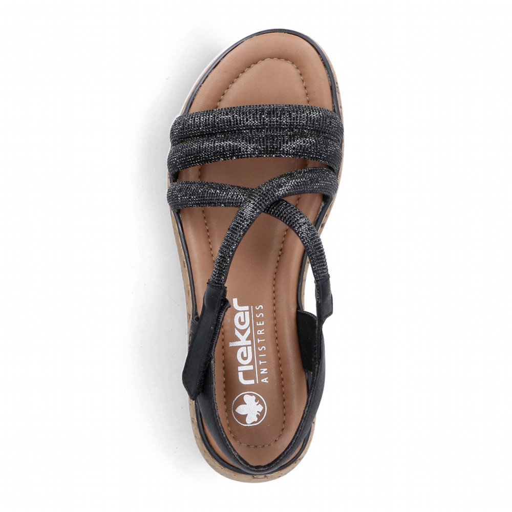detail Dámské sandály RIEKER V1762-00 černá S6