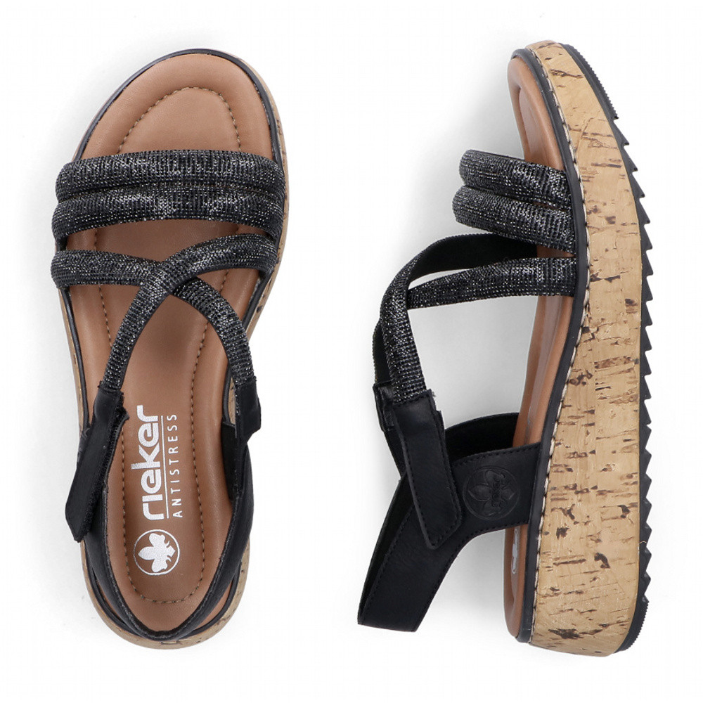 detail Dámské sandály RIEKER V1762-00 černá S6