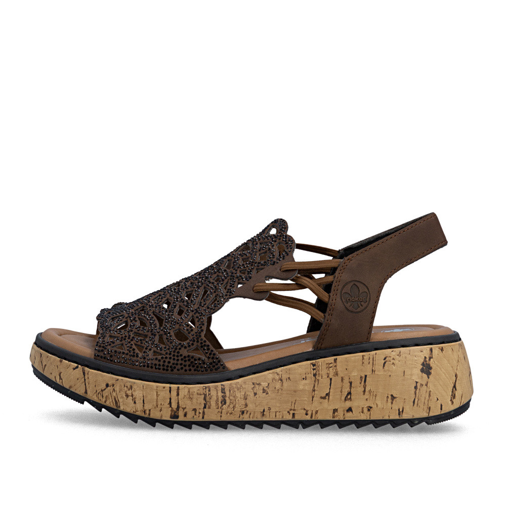 detail Dámské sandály RIEKER V1765-24 hnědá S6