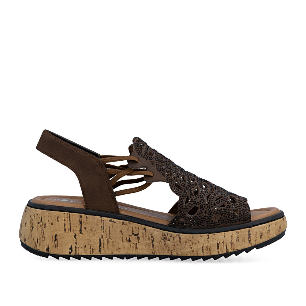 detail Dámské sandály RIEKER V1765-24 hnědá S6