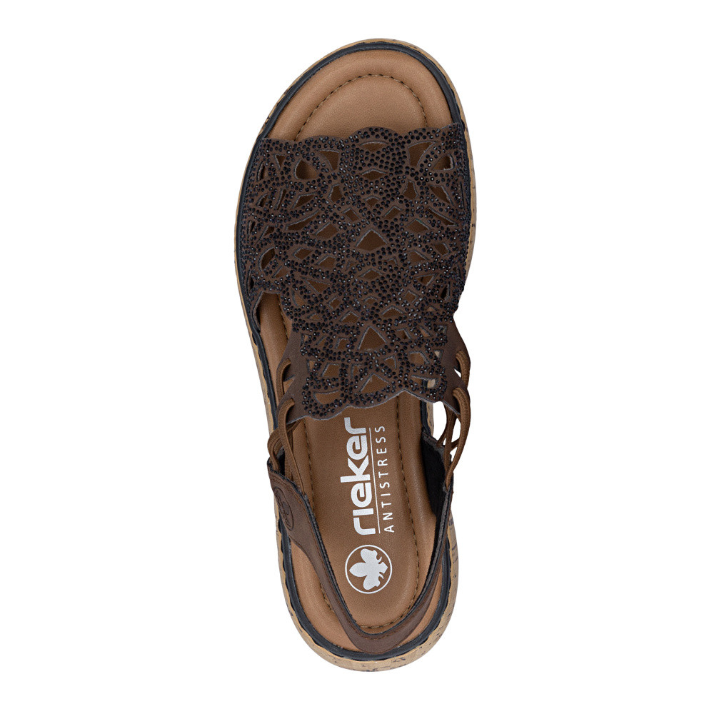 detail Dámské sandály RIEKER V1765-24 hnědá S6