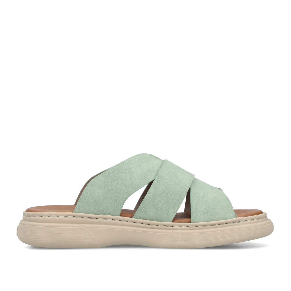 detail Dámské nazouváky RIEKER V3089-52 zelená S6