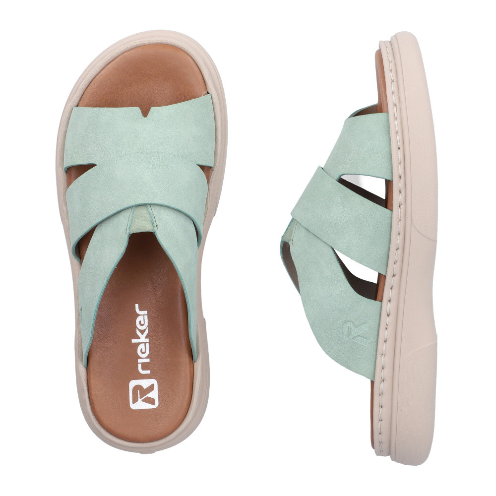 detail Dámské nazouváky RIEKER V3089-52 zelená S6