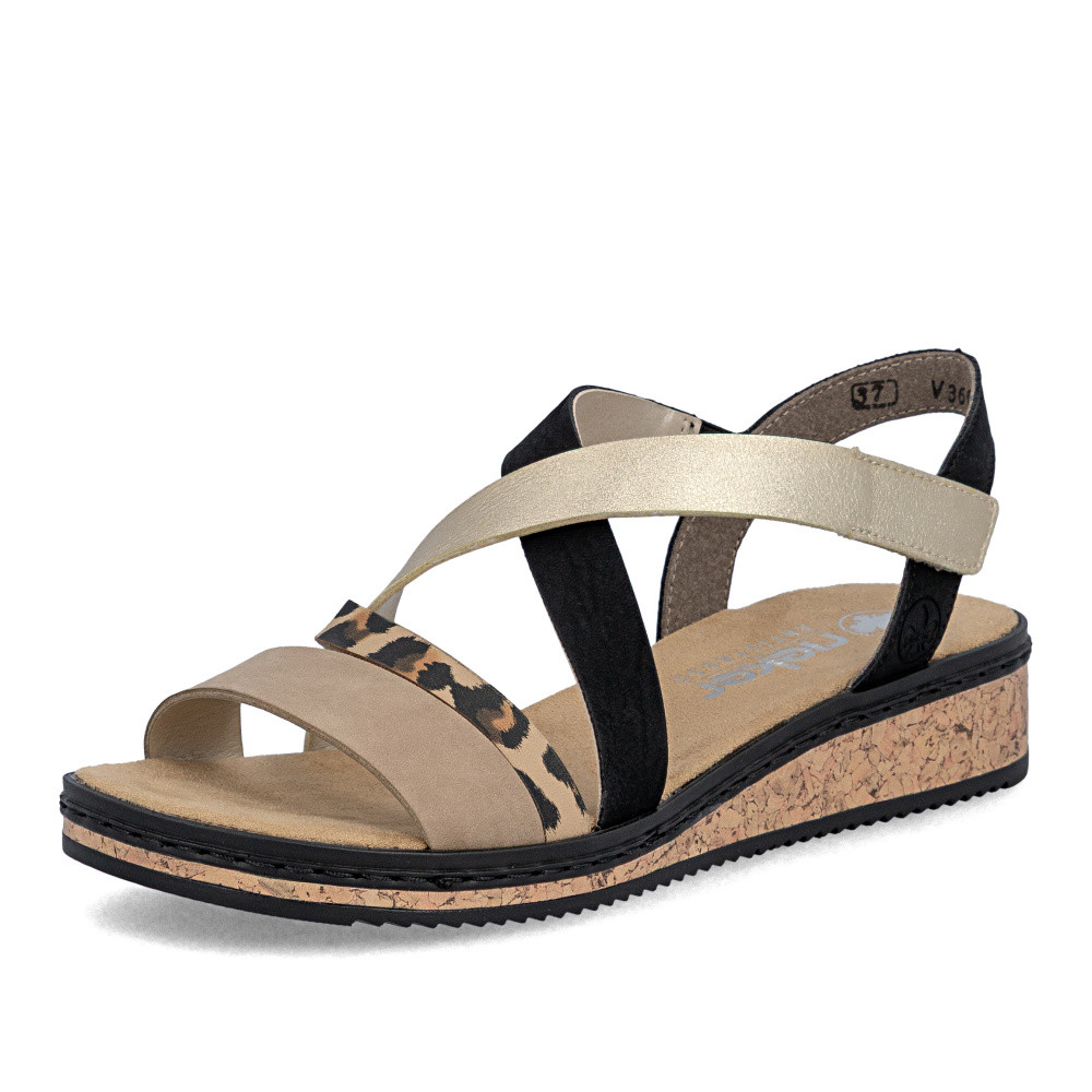 detail Dámské sandály RIEKER V3663-92 černá S6