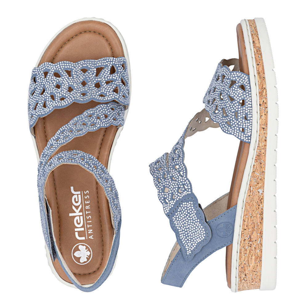 detail Dámské sandály RIEKER V4150-14 modrá S6