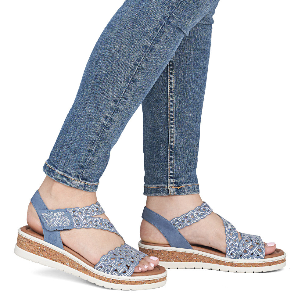 detail Dámské sandály RIEKER V4150-14 modrá S6