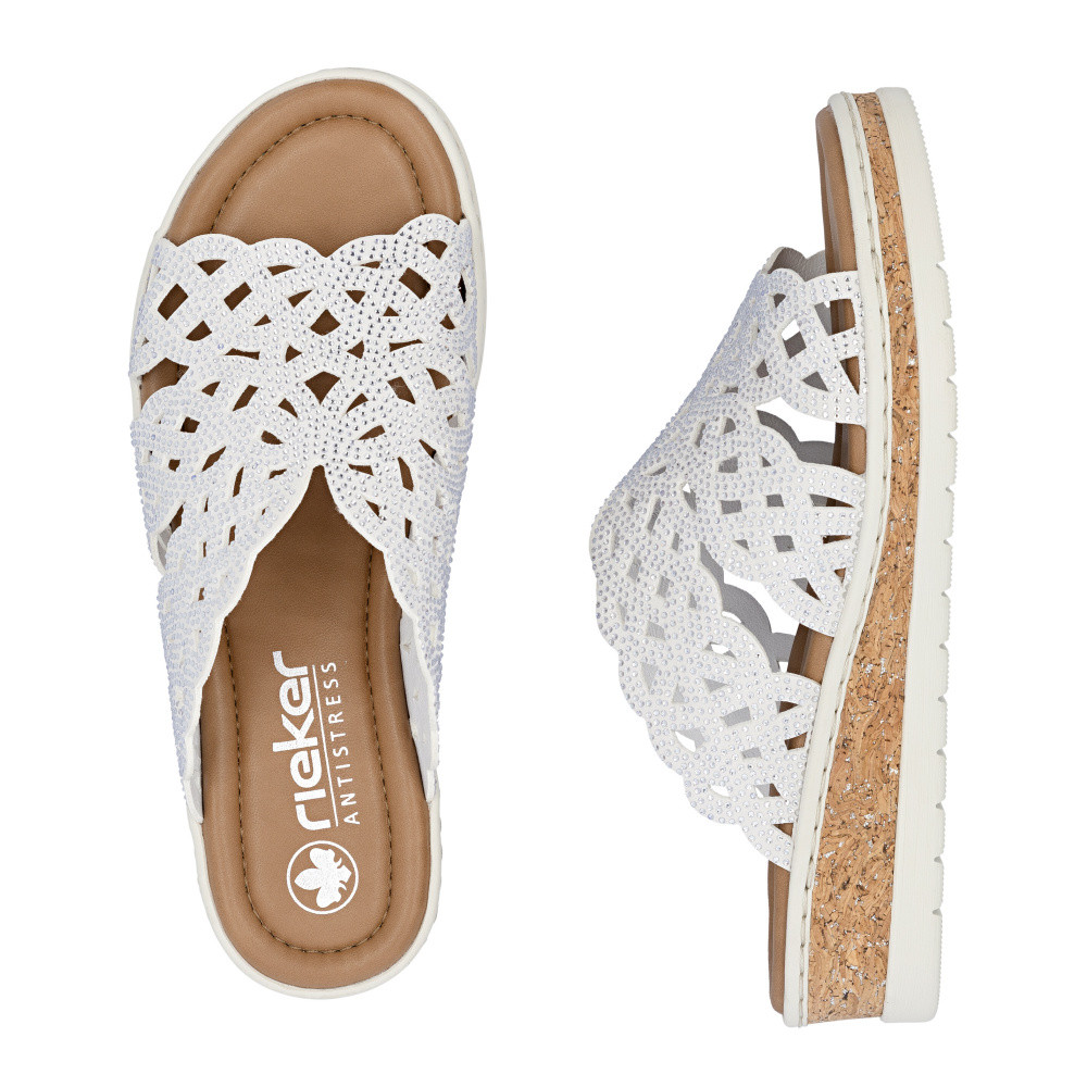 detail Dámské nazouváky RIEKER V4189-80 bílá S6