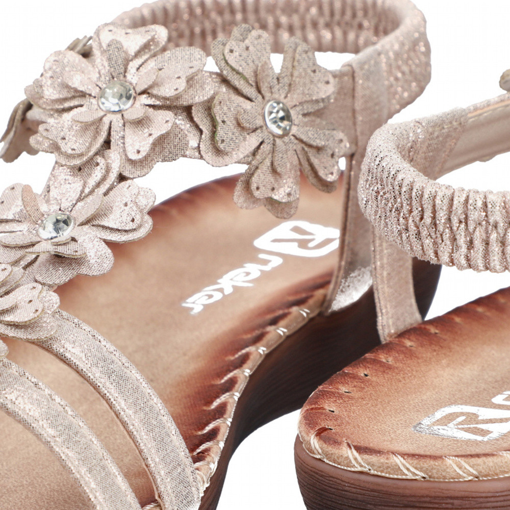 detail Dámské sandály RIEKER V7573-90 zlatá S6