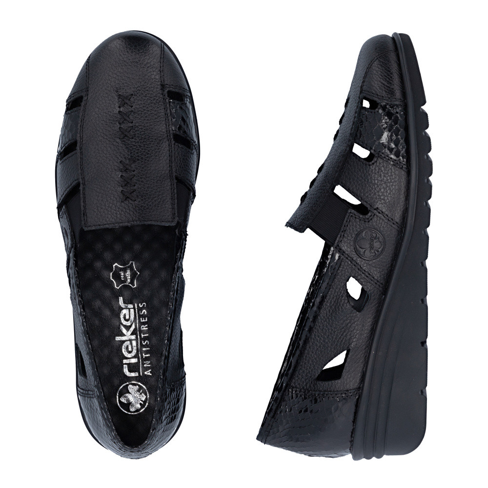 detail Dámské mokasíny RIEKER L5358-00 černá S6