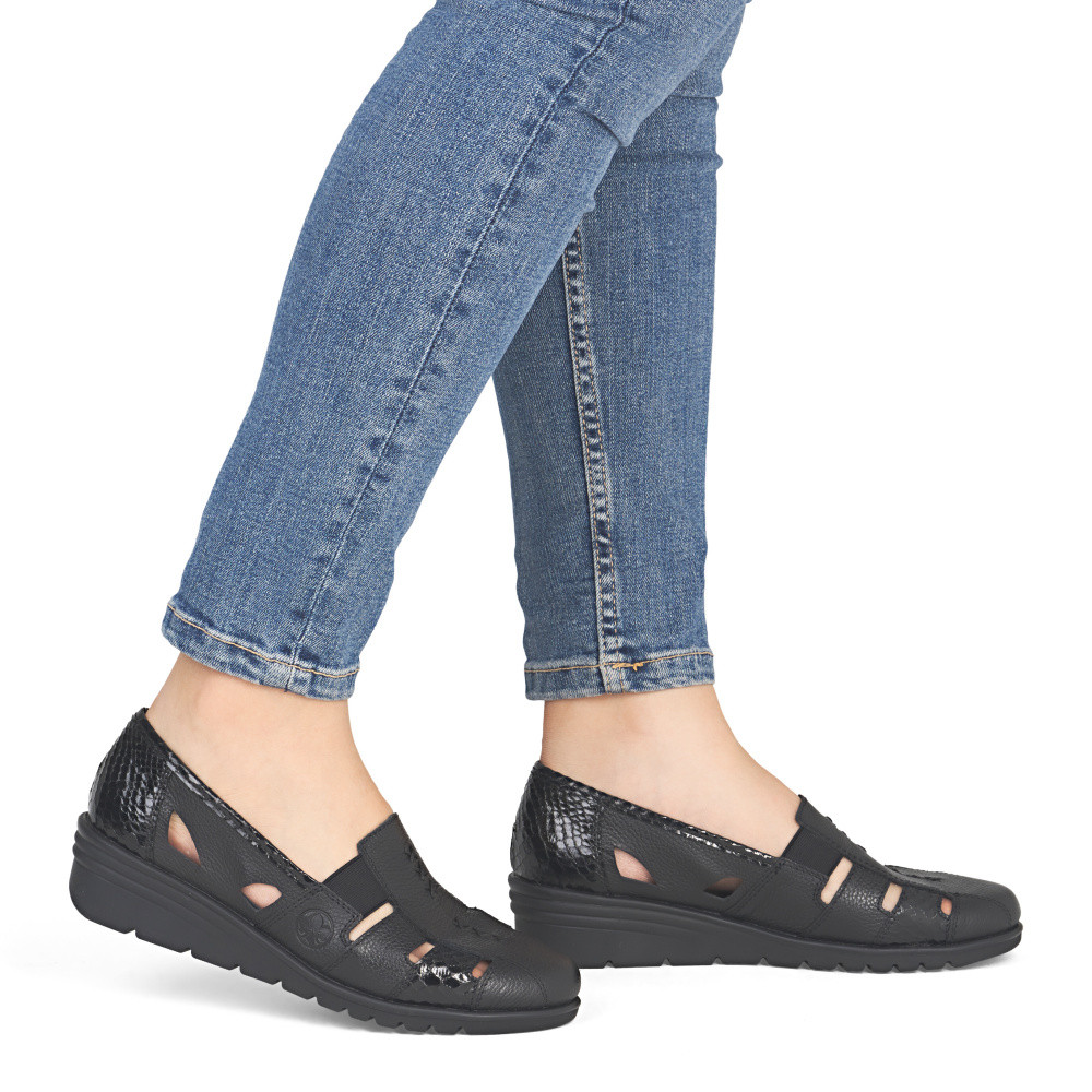 detail Dámské mokasíny RIEKER L5358-00 černá S6