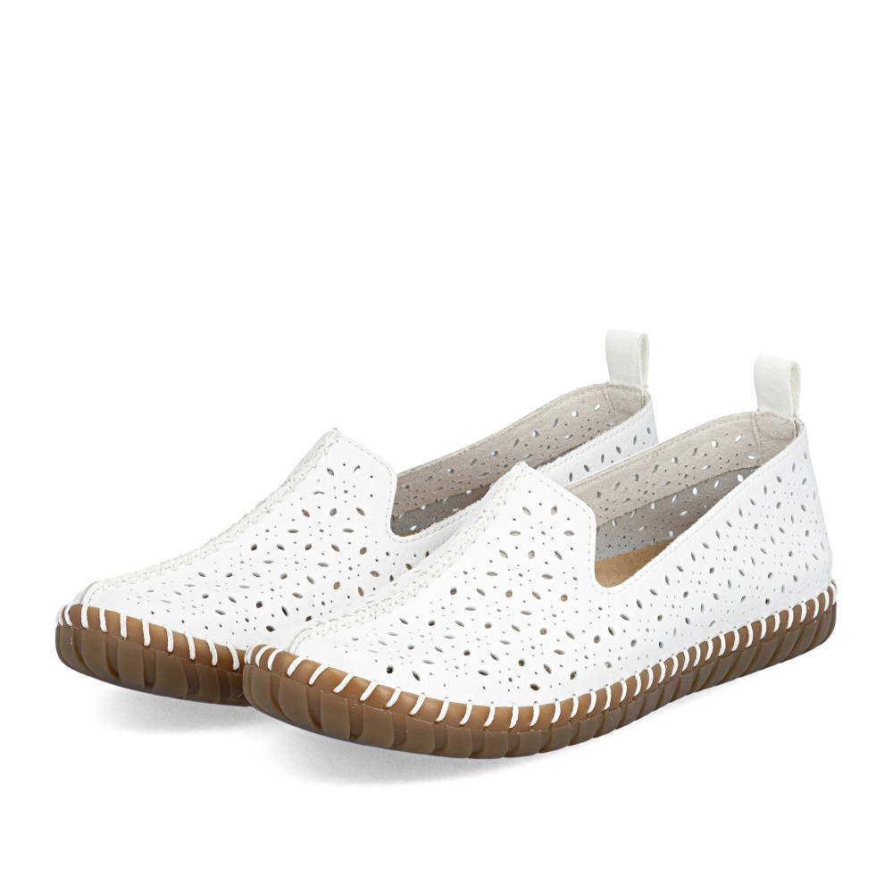 detail Dámské mokasíny RIEKER M2853-80 bílá S6