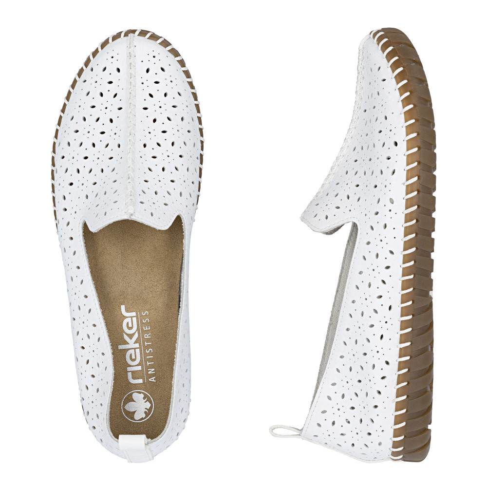detail Dámské mokasíny RIEKER M2853-80 bílá S6