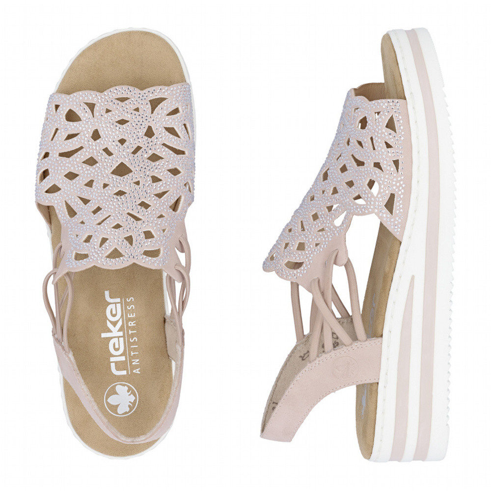 detail Dámské sandály RIEKER V0241-31 růžová S6