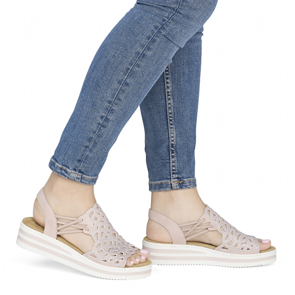 detail Dámské sandály RIEKER V0241-31 růžová S6