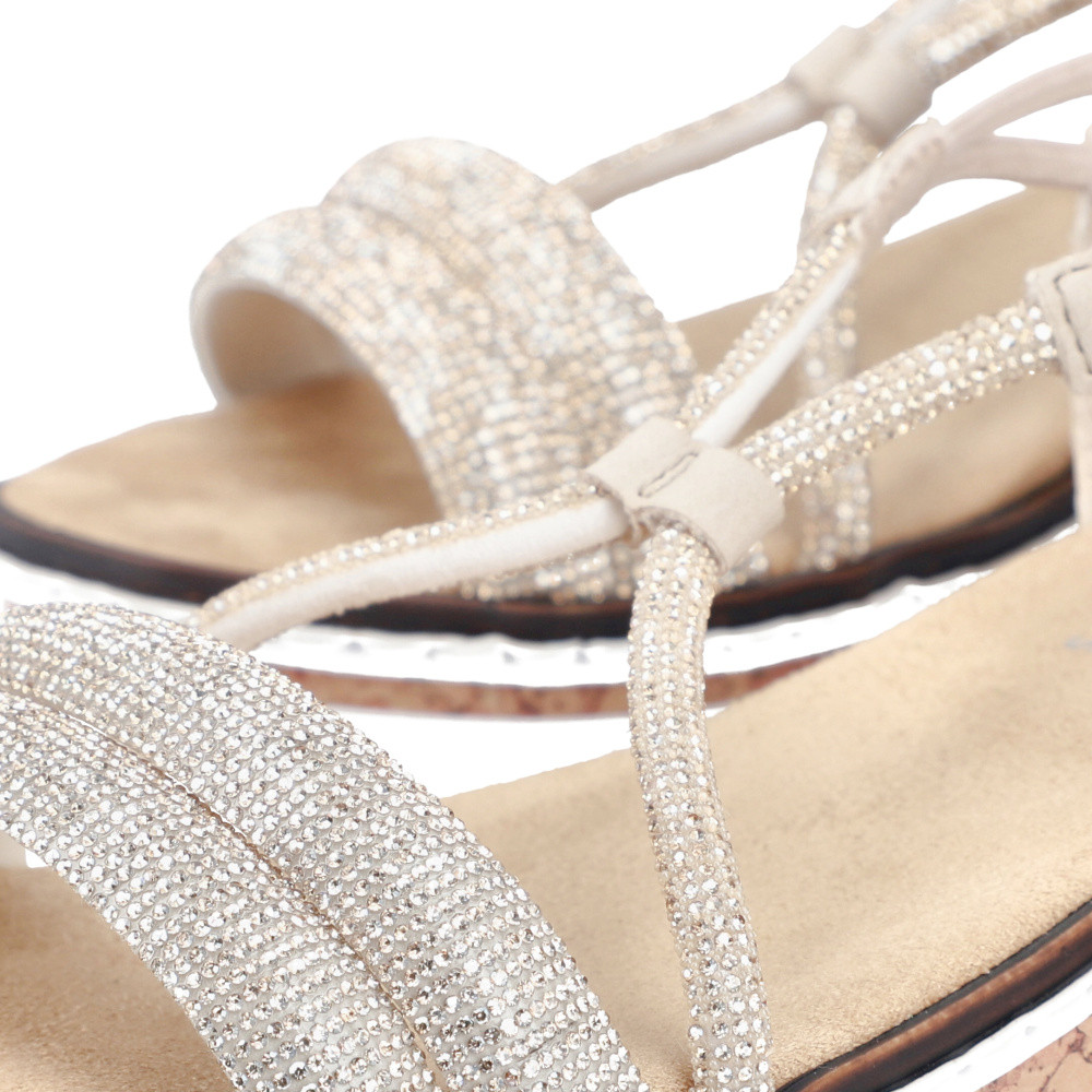 detail Dámské sandály RIEKER V3671-62 béžová S6