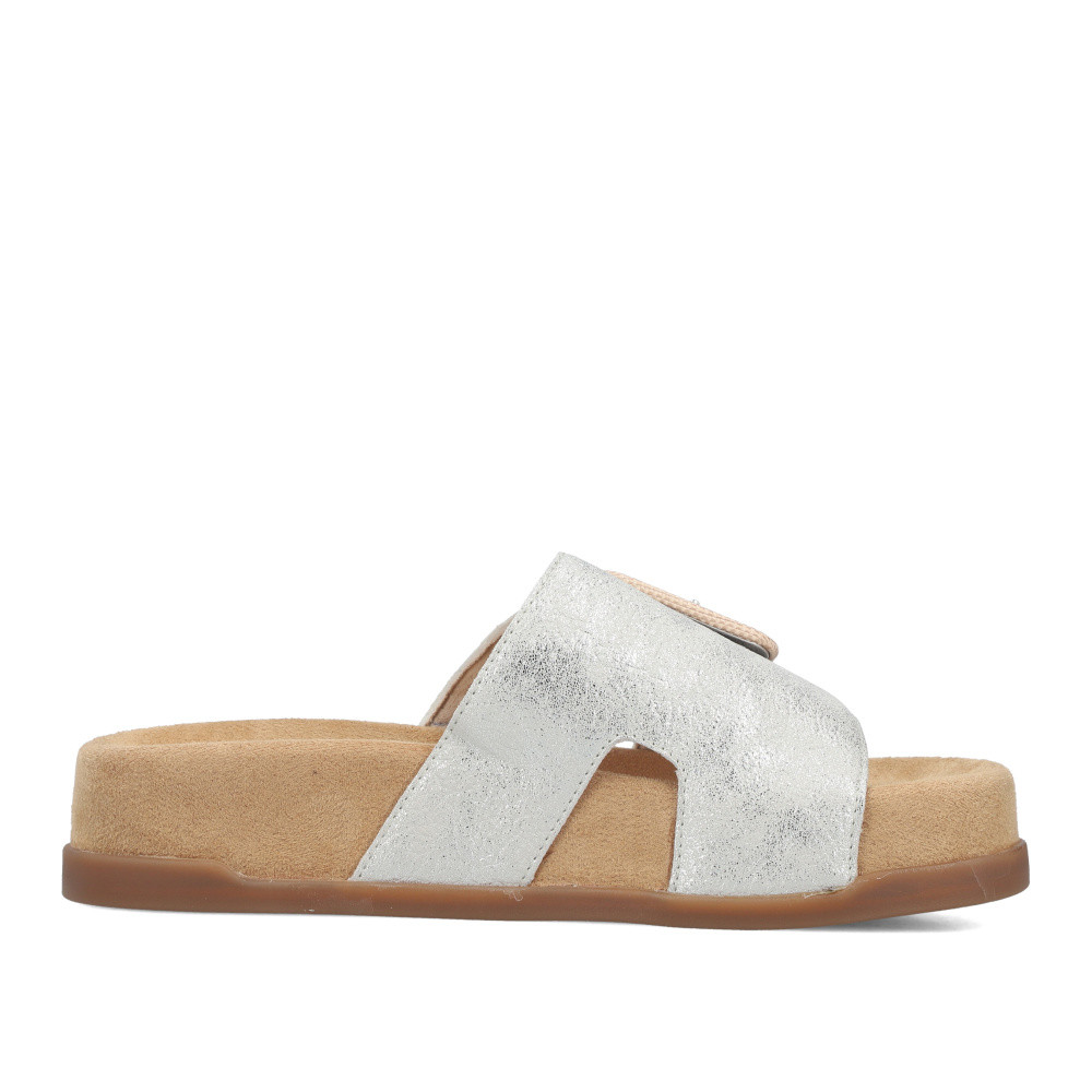 detail Dámské nazouváky RIEKER V4053-40 stříbrná S6