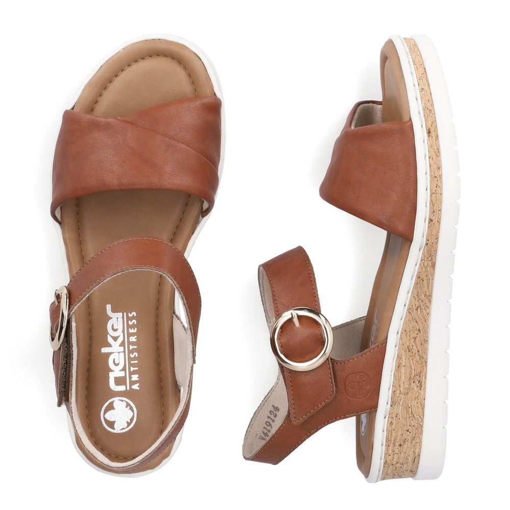 detail Dámské sandály RIEKER V4191-24 hnědá S6